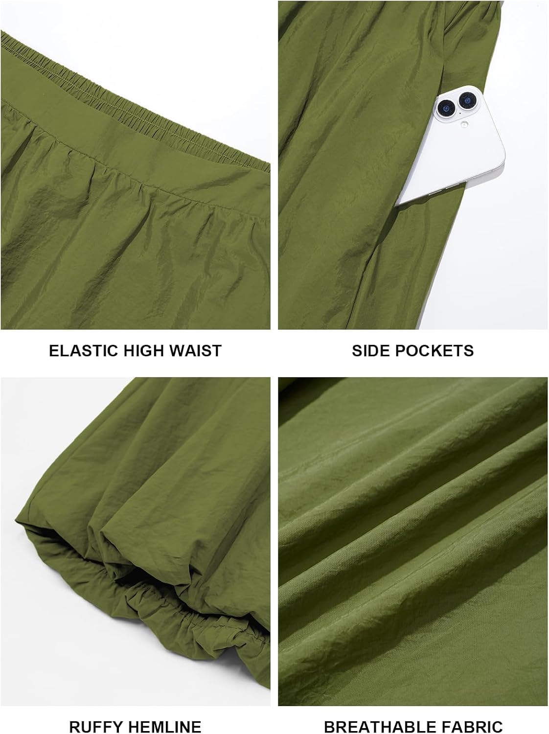 Moon Wood Plus Size Bubble Maxi Skirt with Pockets Puffy Hemline - Green - view 5