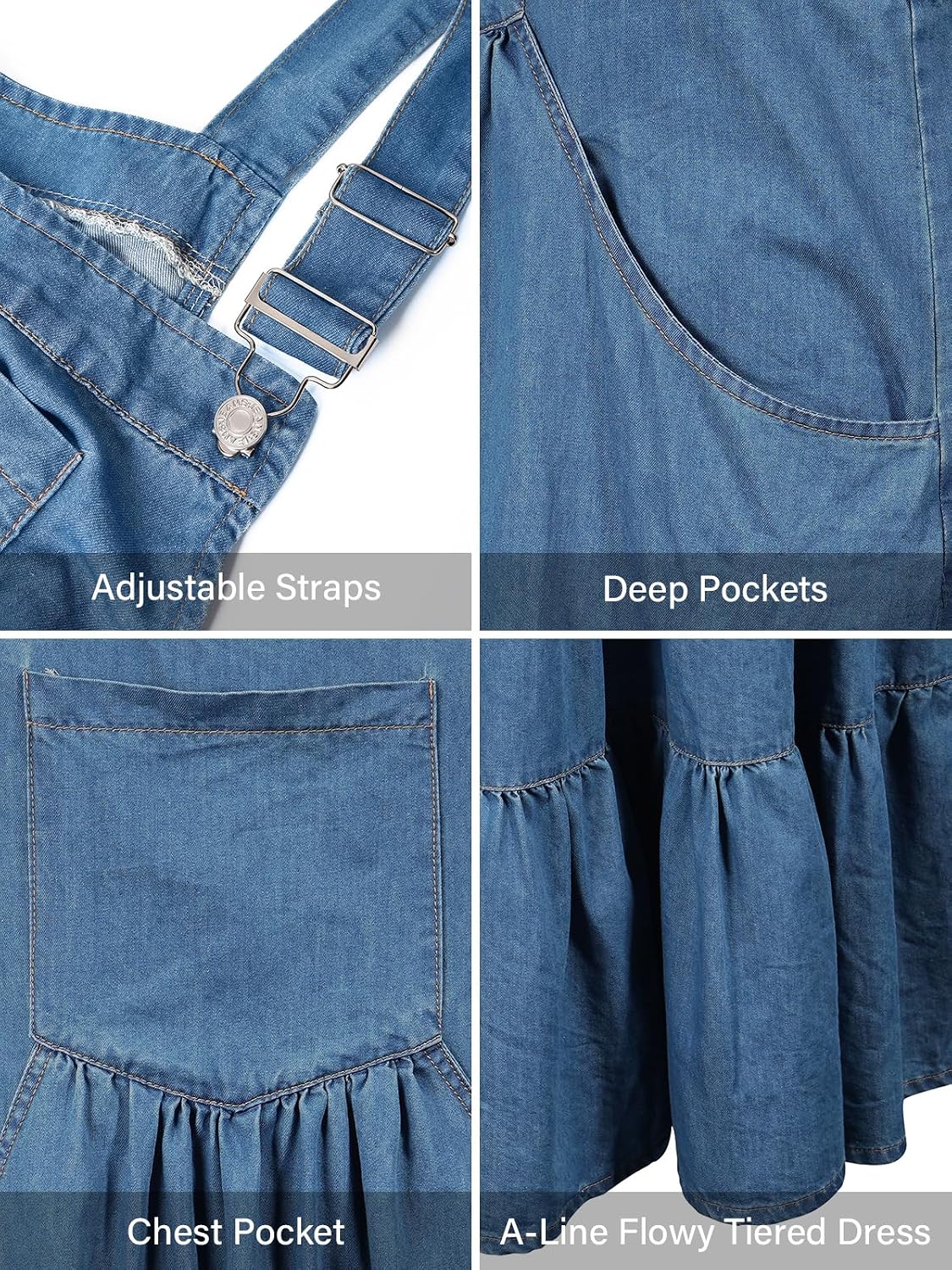 Moon Wood Plus Size Ashleigh Blue Denim Overall Dress - view 4