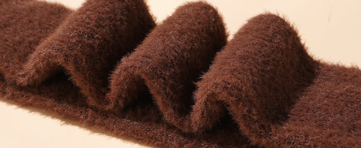 Moon Wood plus size fuzzy thigh high socks fluffy leg warmers - fluffy texture