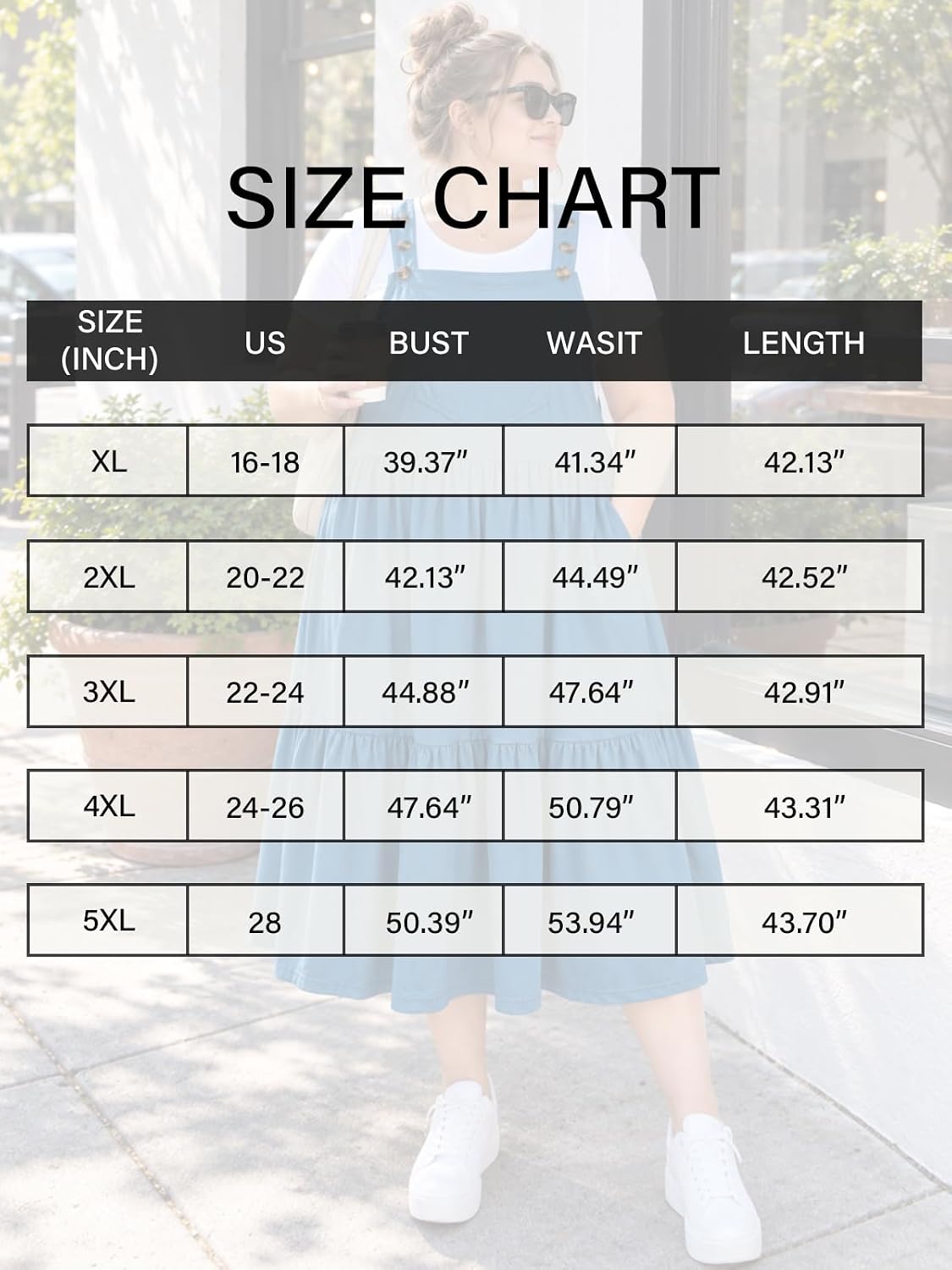 Moon Wood Plus Size Overall Dress for Women Summer Casual Maxi Jumper Dress - Blue
