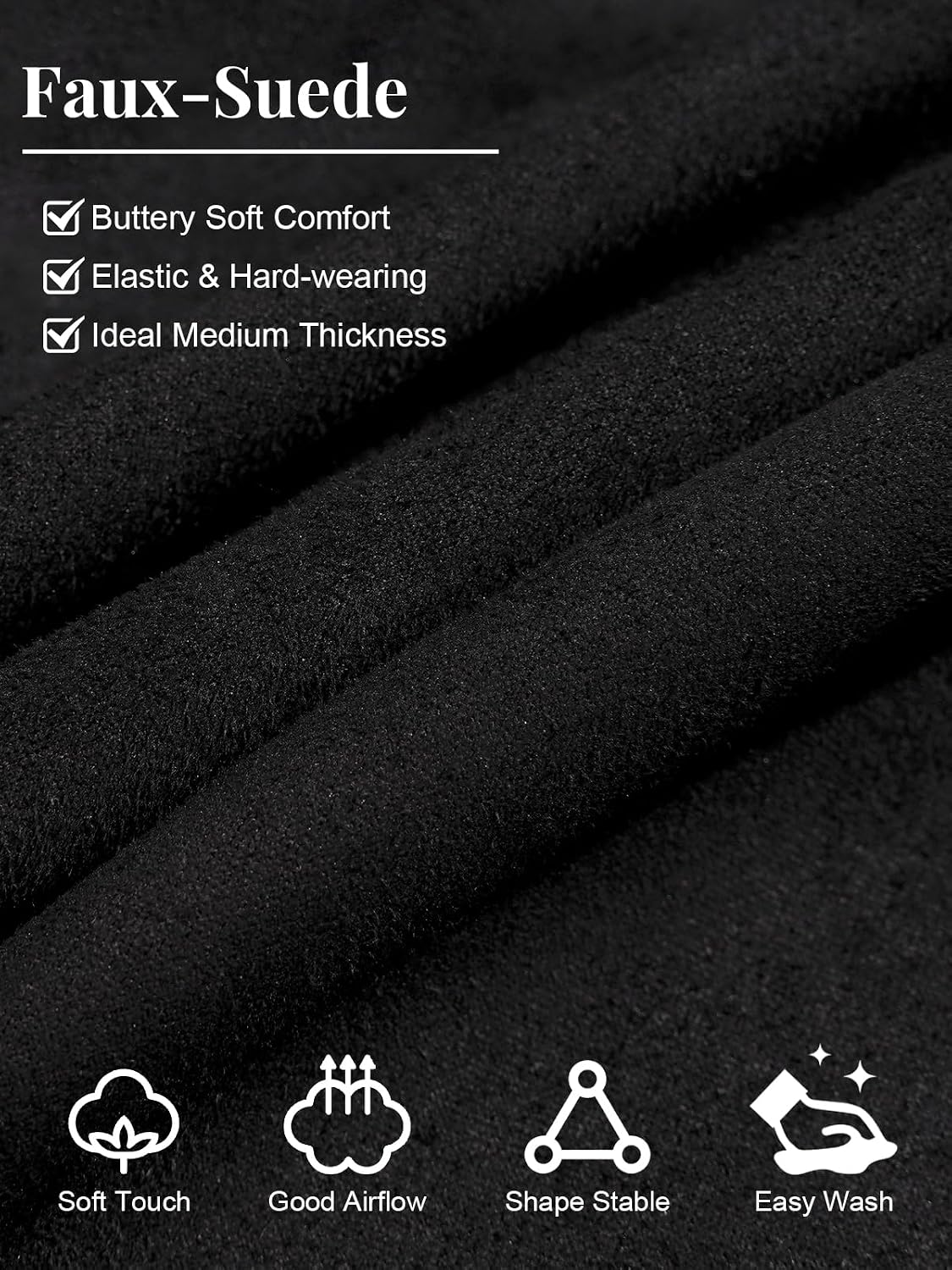 Moon Wood Plus Size Suede Pleated Mini Skort with Pockets - Black - view 4