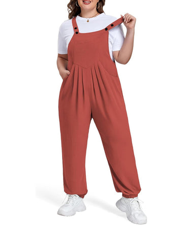 Moon Wood Plus Size Rust Overalls - view 1