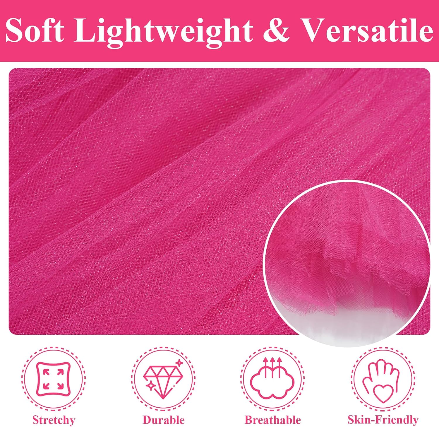 Moon Wood Tutu Skirts for Women Adult 5 Layered Puffy Tulle Skirt - Rose