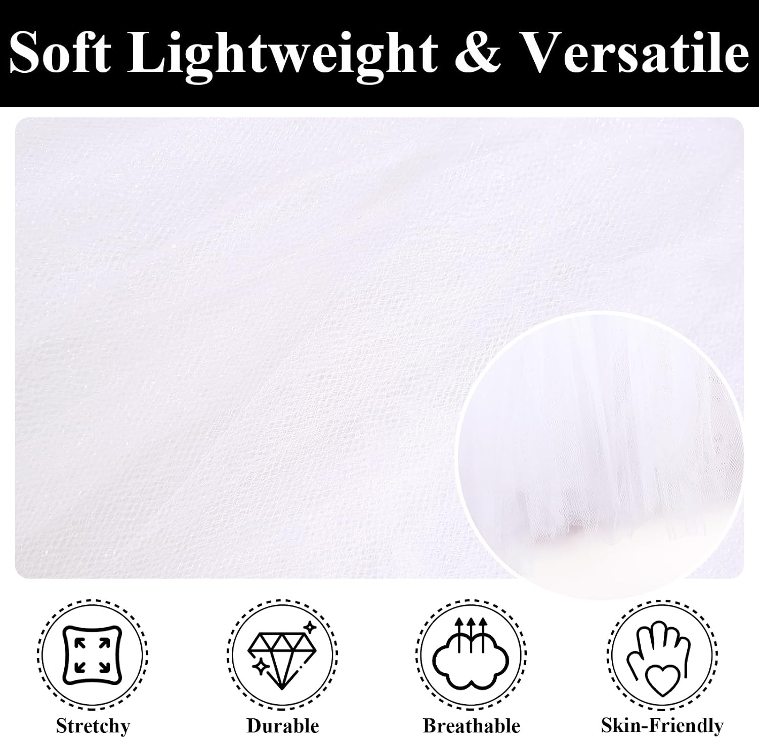 Moon Wood Tutu Skirts for Women Adult 5 Layered Puffy Tulle Skirt - White