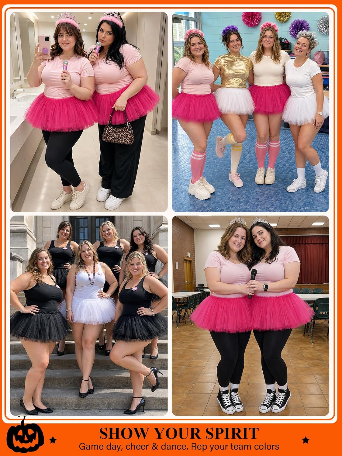 Women Fluffy Tutu Skirt 5 Layered Puffy Tulle Skirt for Halloween - Black