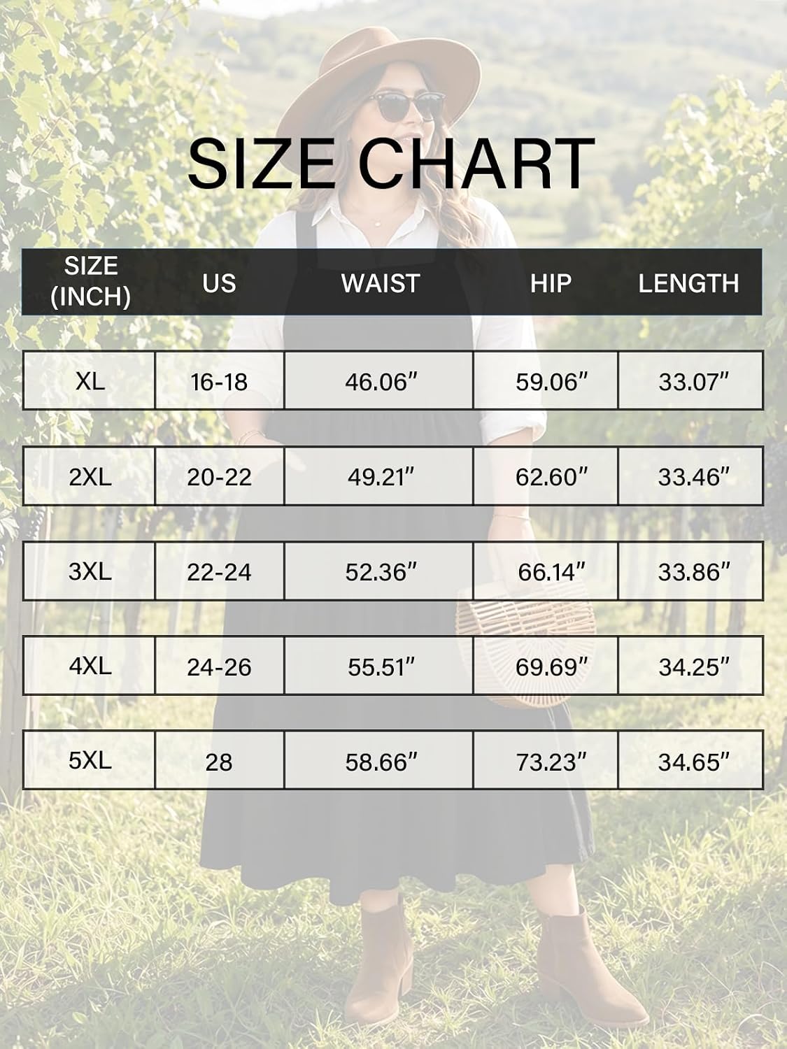 Moon Wood Women Plus Size Corduroy Pinafore Overall Dress Fall Jumper Dress - Black