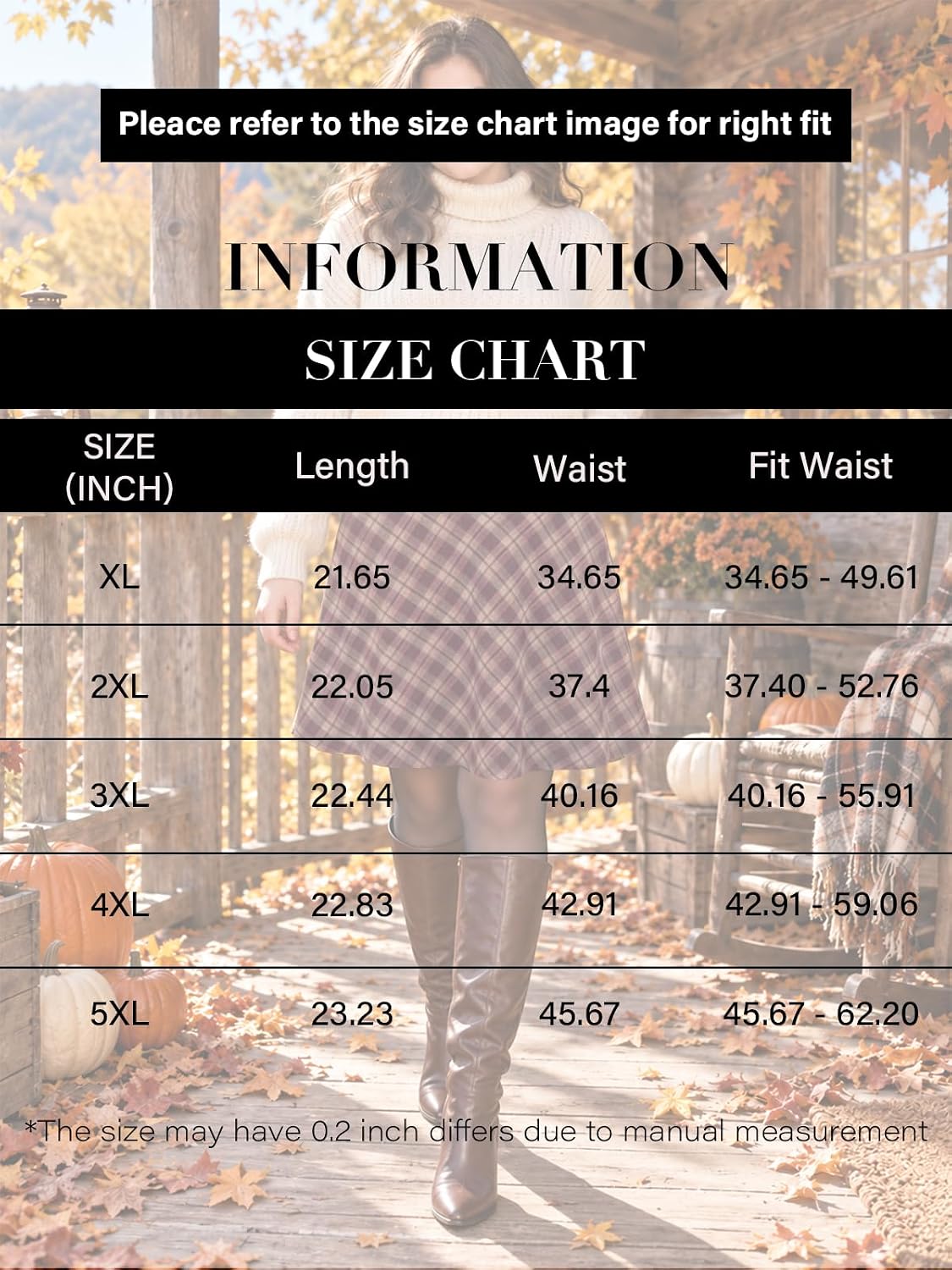 Moon Wood Women's Plus Size Plaid A-Line Knee Length Skirt with Pockets - Floral02