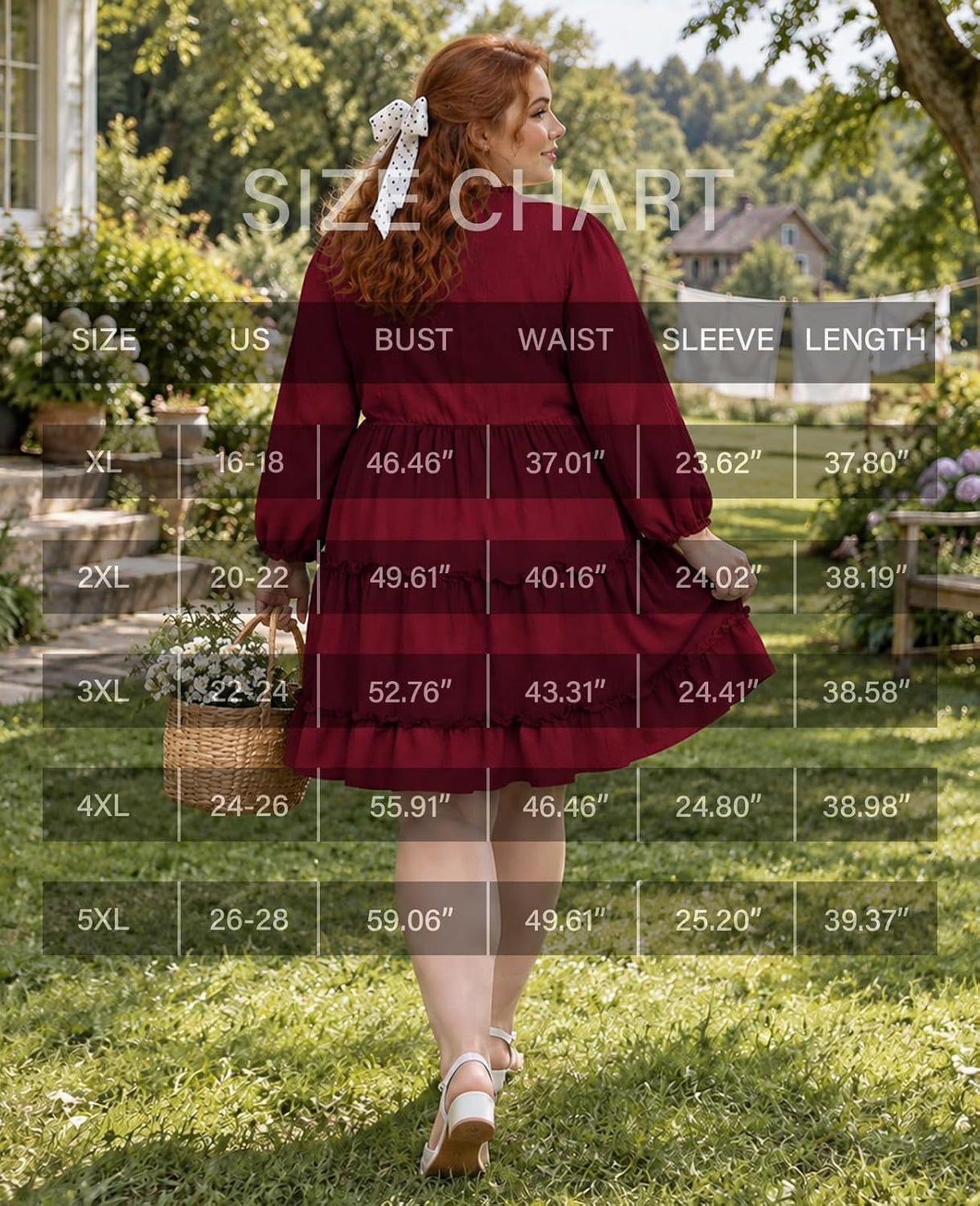 Moon Wood Womens Plus Size Fall Dresses Long Sleeve Dress Mini Dress With Pocket - Burgundy