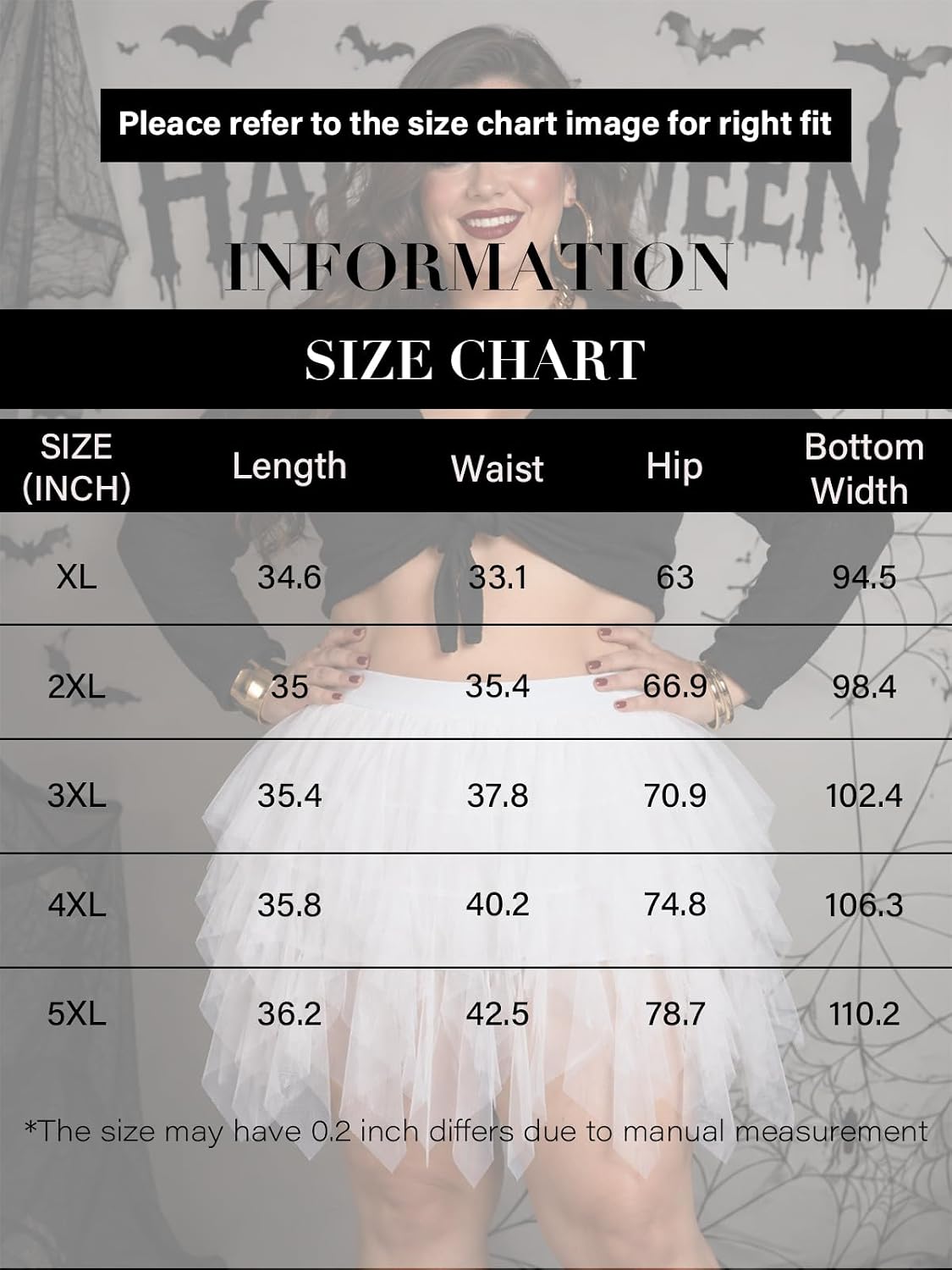 Moon Wood Womens Plus Size Tulle Mini Skirt A line Layered Fairy Skirt - White