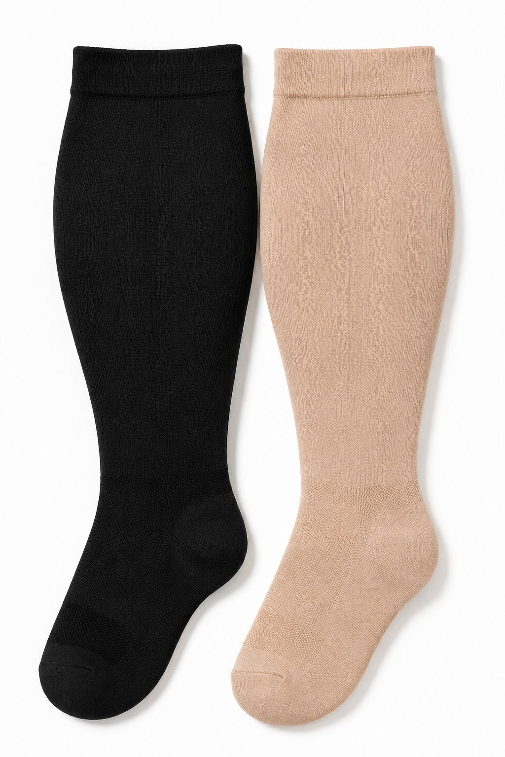 Plus size extra wide knee high compression socks with wide comfort band