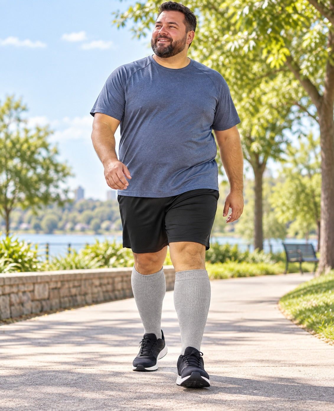 Plus Size Wide Calf Compression Socks 3 Pair Bundle - Classic Neutral Mix plus size male model sport scene