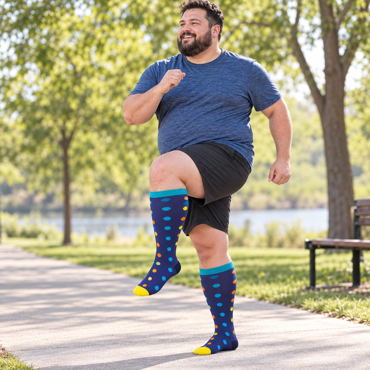 Plus Size Wide Calf Compression Socks 8 Pair Bundle - Pattern Set 03 plus size wide calf model scene 2