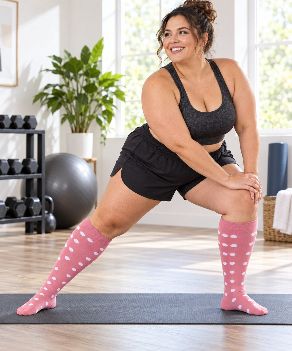 Plus Size Wide Calf Compression Socks 8 Pair Bundle - Pattern Set 03 plus size wide calf model scene 3