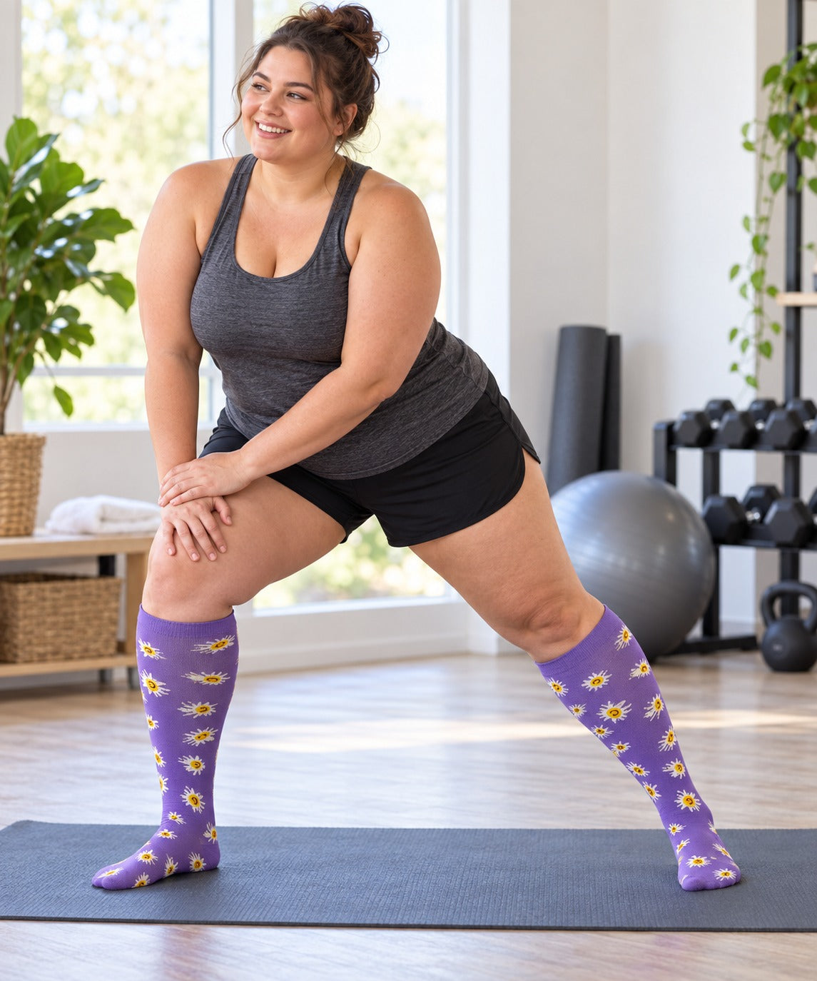 Plus Size Wide Calf Compression Socks 8 Pair Bundle - Pattern Set 05 plus size wide calf model scene 3