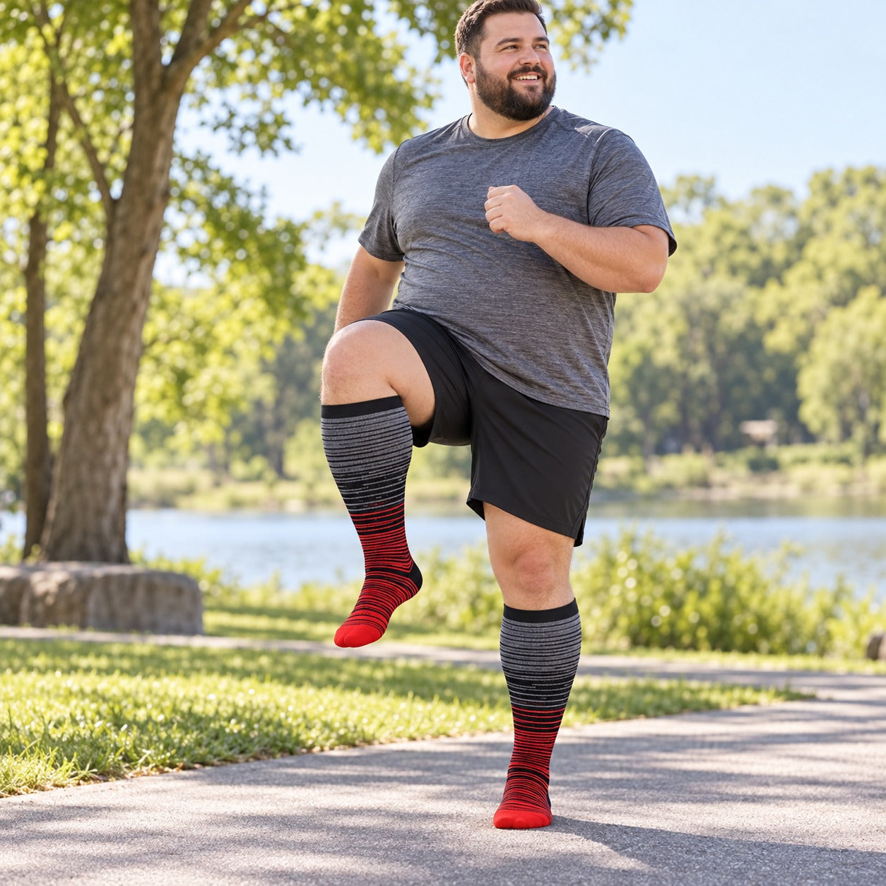 Plus Size Wide Calf Compression Socks 8 Pair Bundle - Pattern Set 06 plus size wide calf model scene 2