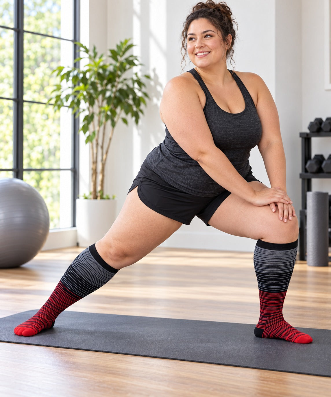 Plus Size Wide Calf Compression Socks 8 Pair Bundle - Pattern Set 06 plus size wide calf model scene 3
