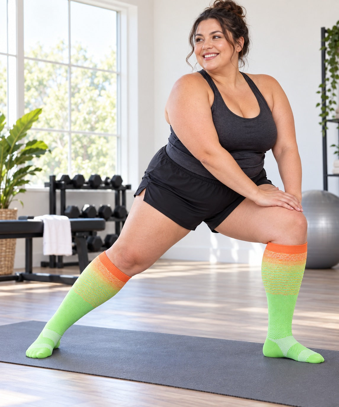 Plus Size Wide Calf Compression Socks 8 Pair Bundle - Pattern Set 07 plus size wide calf model scene 3