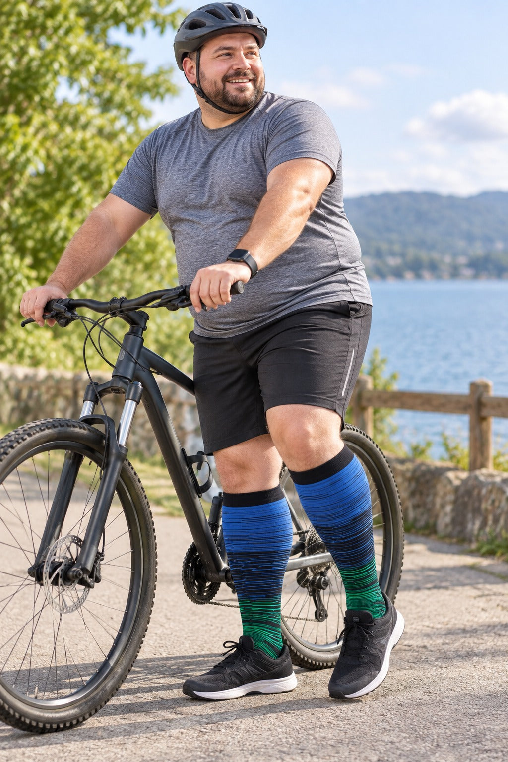 Plus Size Wide Calf Compression Socks 8 Pair Bundle - Pattern Set 10 plus size wide calf model scene 2