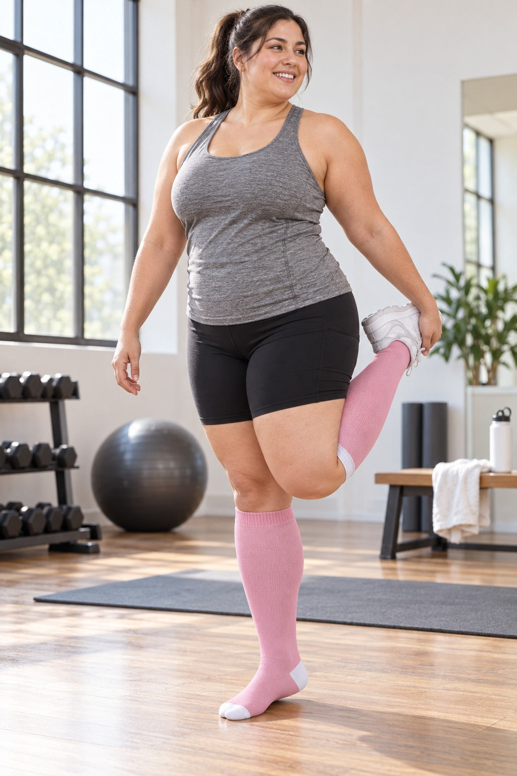 Plus Size Wide Calf Compression Socks 8 Pair Bundle - Pattern Set 11 plus size wide calf model scene 3