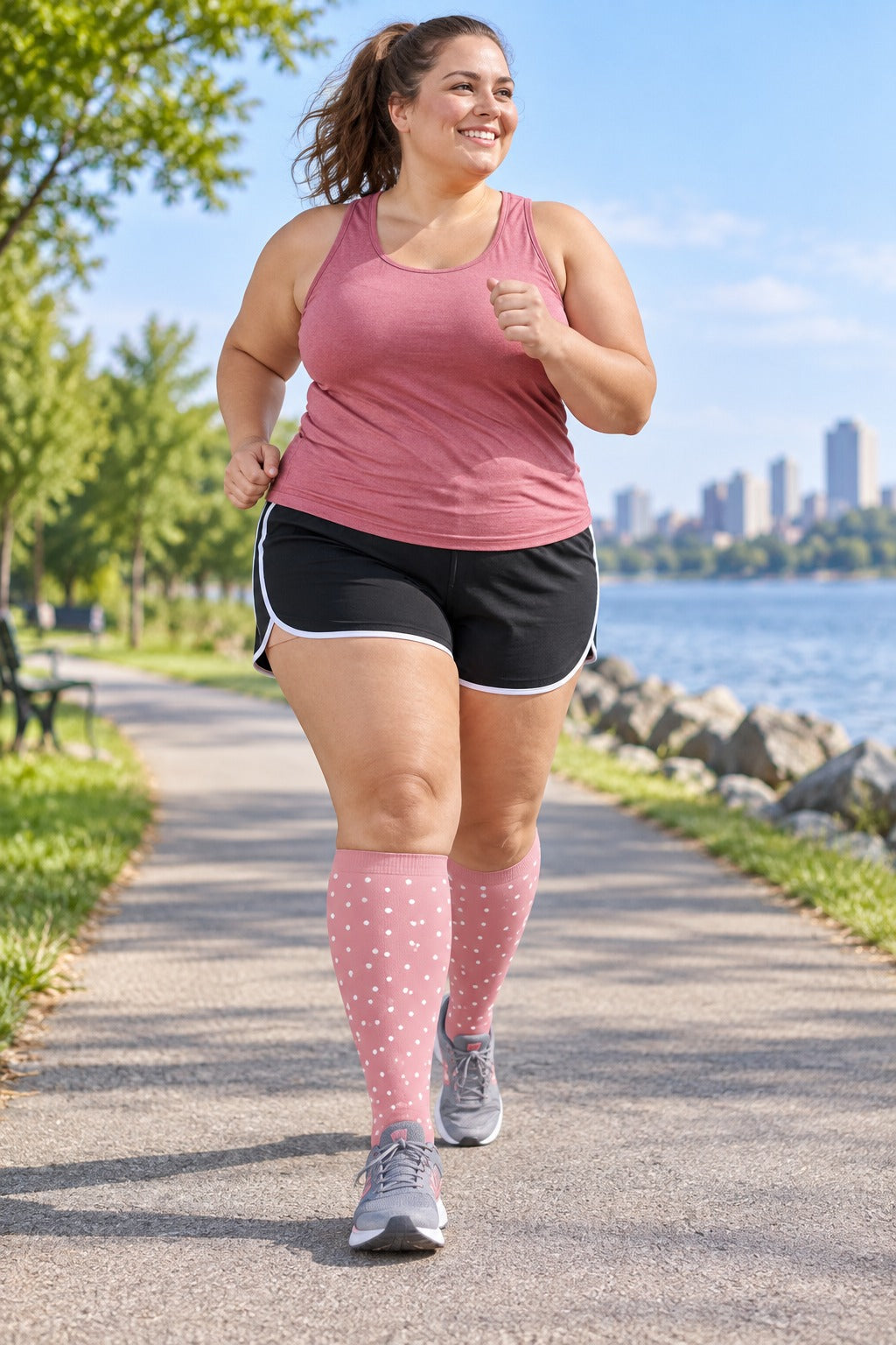 Plus Size Wide Calf Compression Socks 8 Pair Bundle - Pattern Set 12 plus size wide calf model scene 1