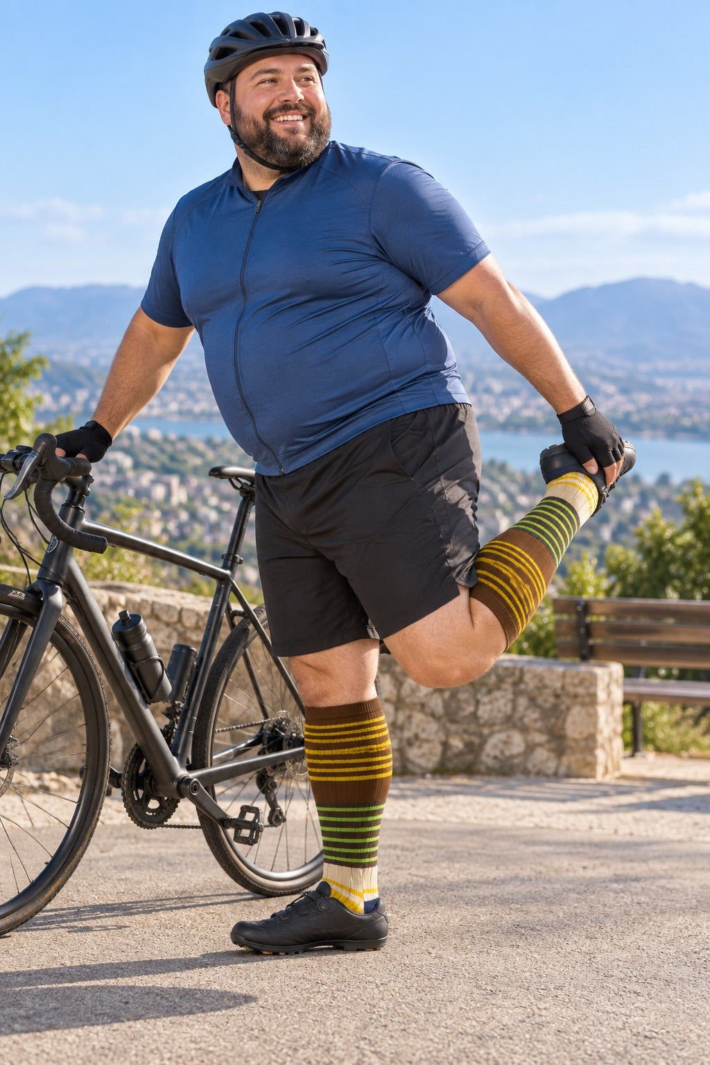 Plus Size Wide Calf Compression Socks 8 Pair Bundle - Pattern Set 14 plus size wide calf model scene 2