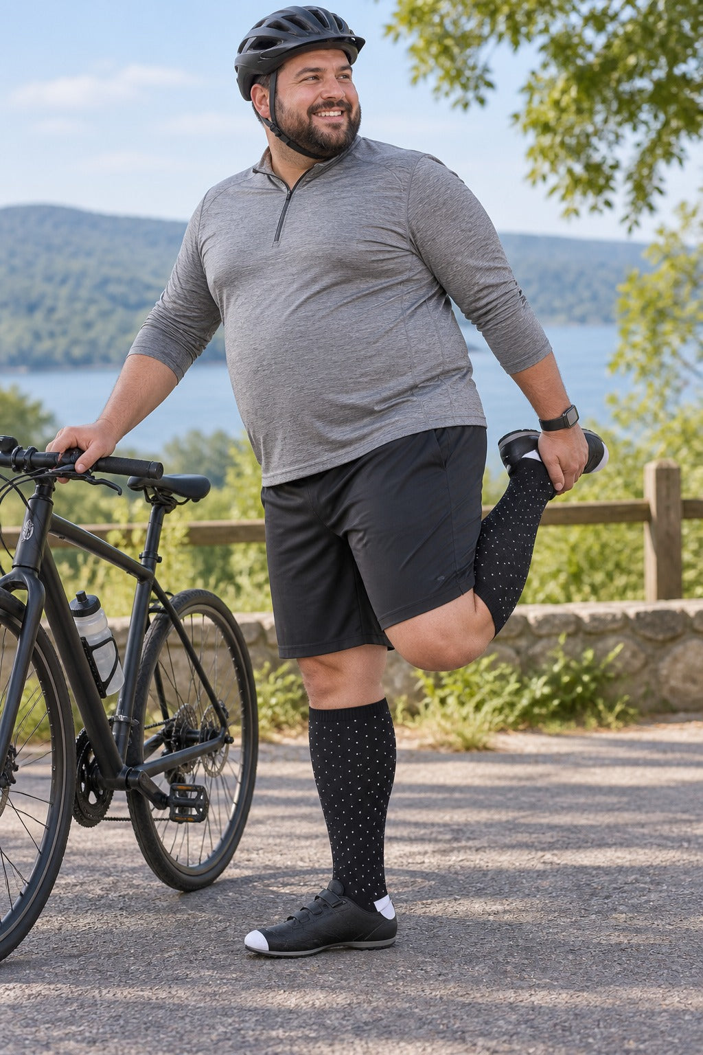 Plus Size Wide Calf Compression Socks 8 Pair Bundle - Pattern Set 15 plus size wide calf model scene 2