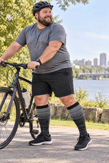 Plus Size Wide Calf Compression Socks 8 Pair Bundle - Pattern Set 16 plus size wide calf model scene 2