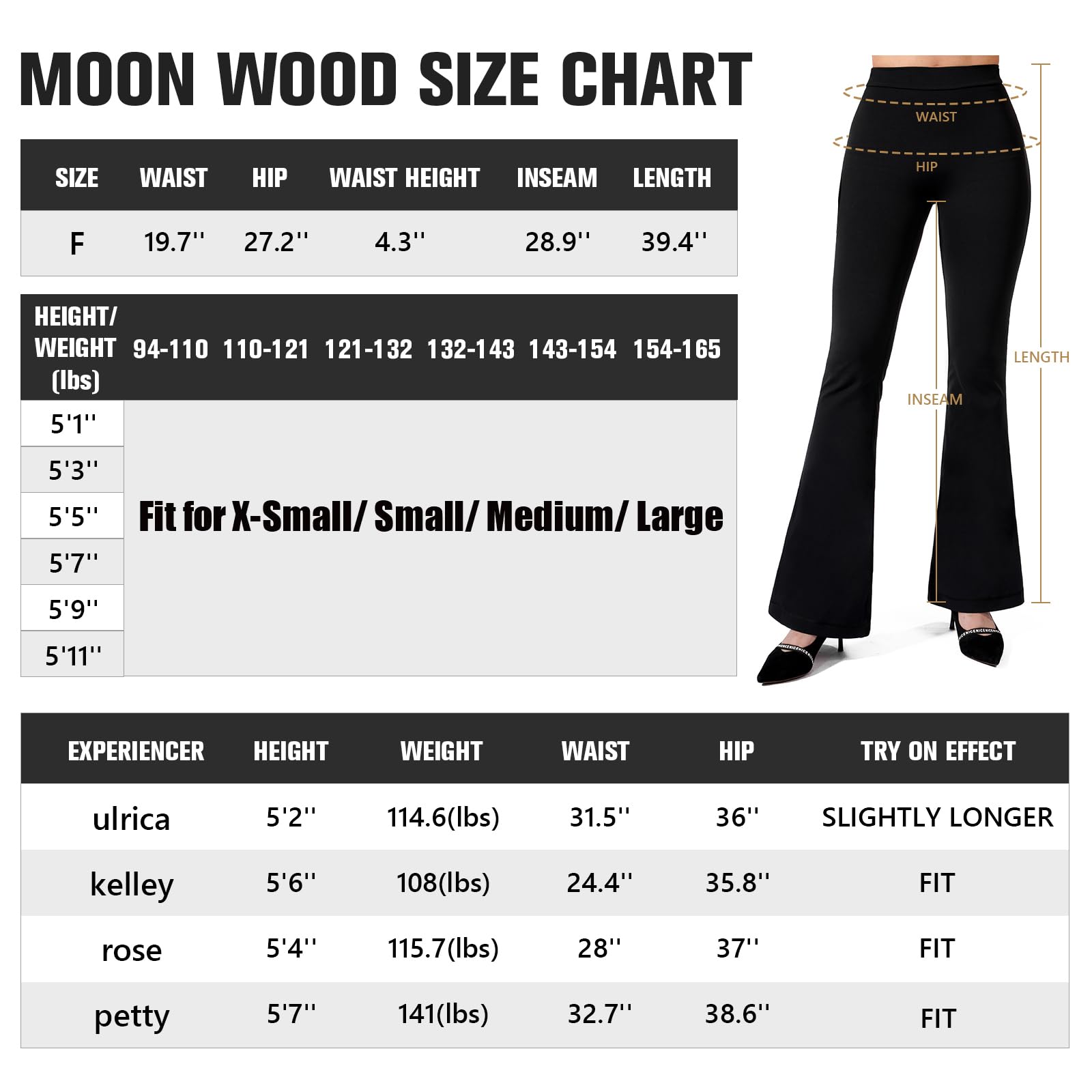 Scrunch V Back Flare Leggings - Black - Moon Wood