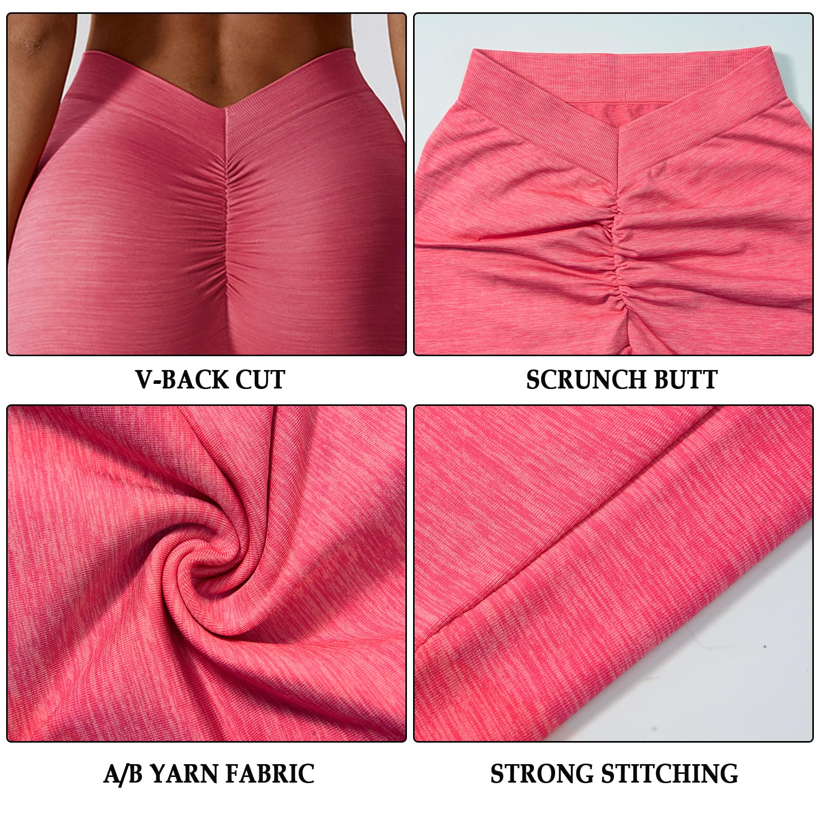 Red Brazilian Scrunch Leggings with V Back