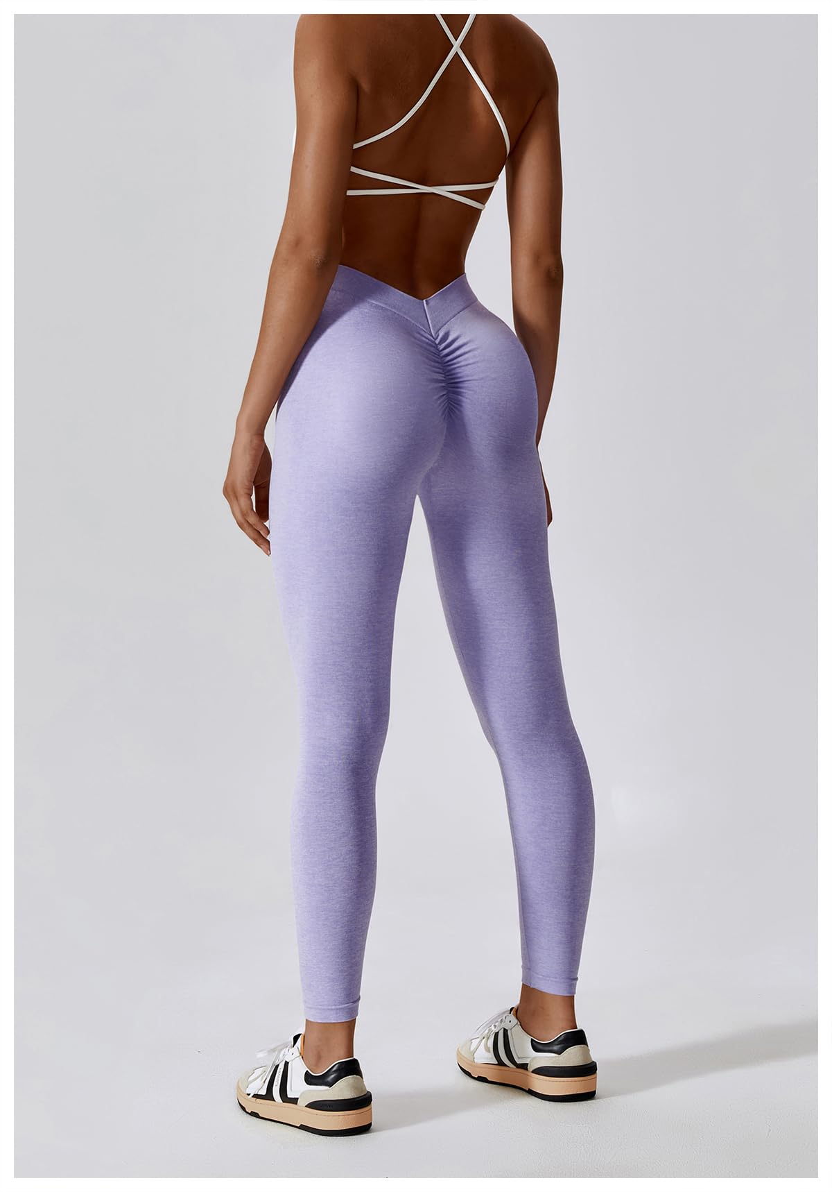 Seamless Scrunch V Back Leggings Purple Moon Wood
