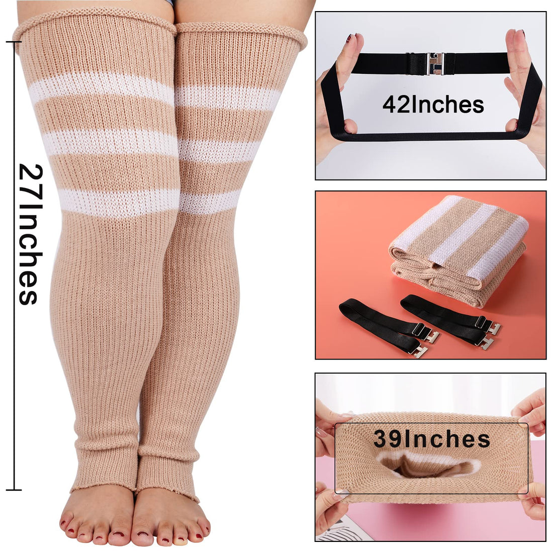 Plus Size Leg Warmers for WomenBeige丨Moon Wood
