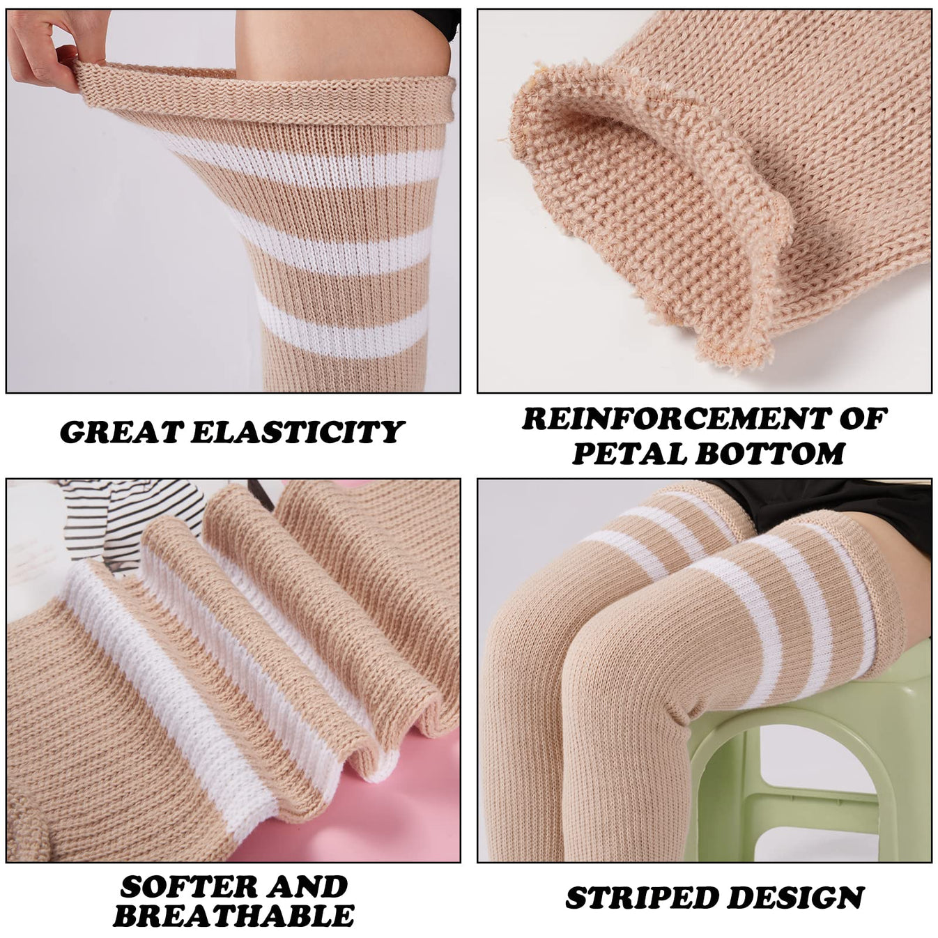 Plus Size Leg Warmers for WomenBeige丨Moon Wood