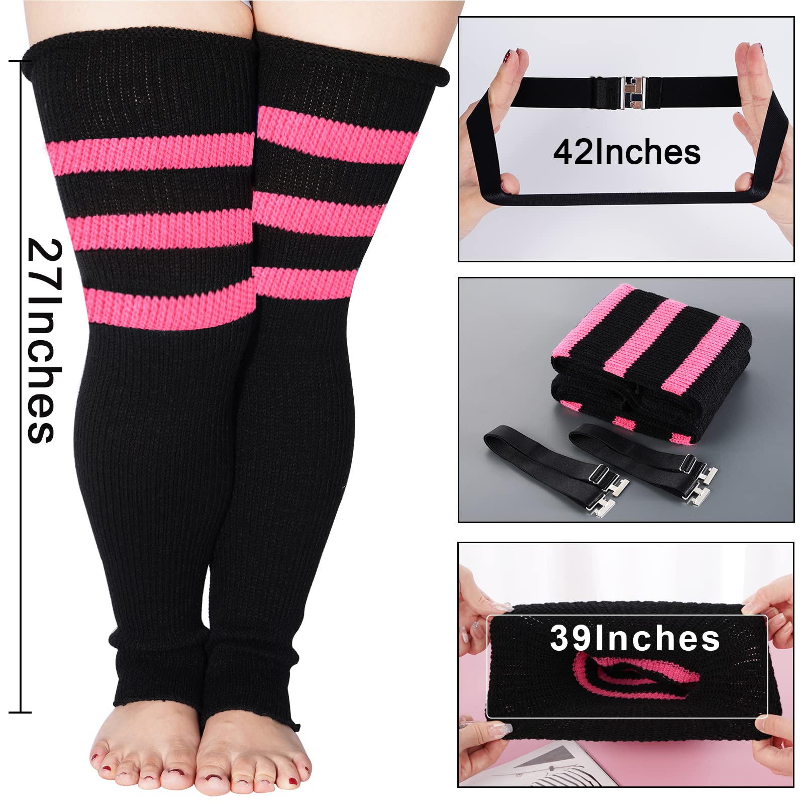 Plus Size Leg Warmers for Women-Black & Pink - Moon Wood