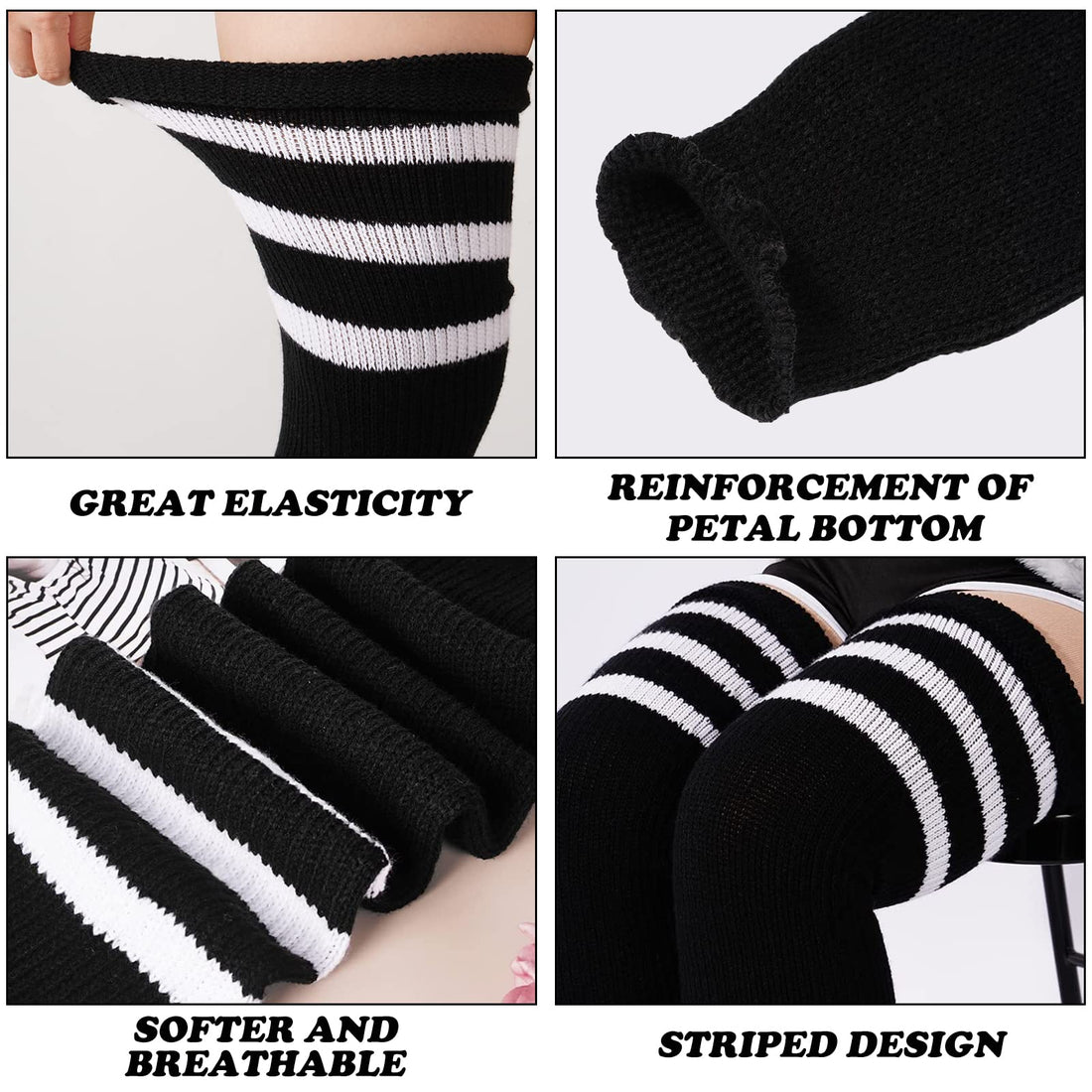 Plus Size Leg Warmers for WomenBlack White Moon Wood
