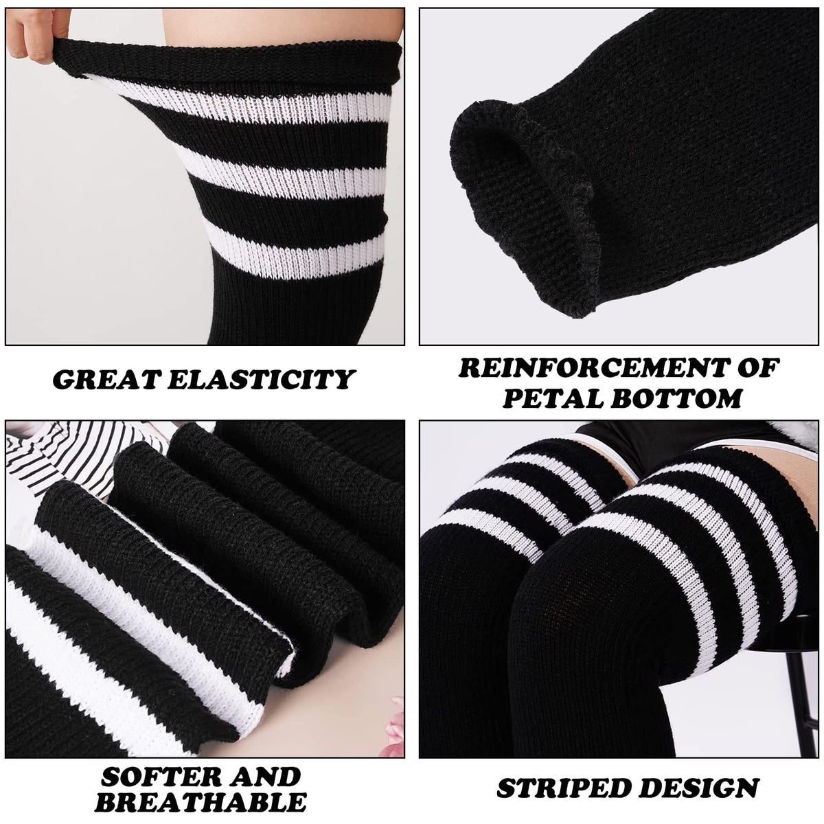 Plus Size Leg Warmers for WomenBlack White Moon Wood