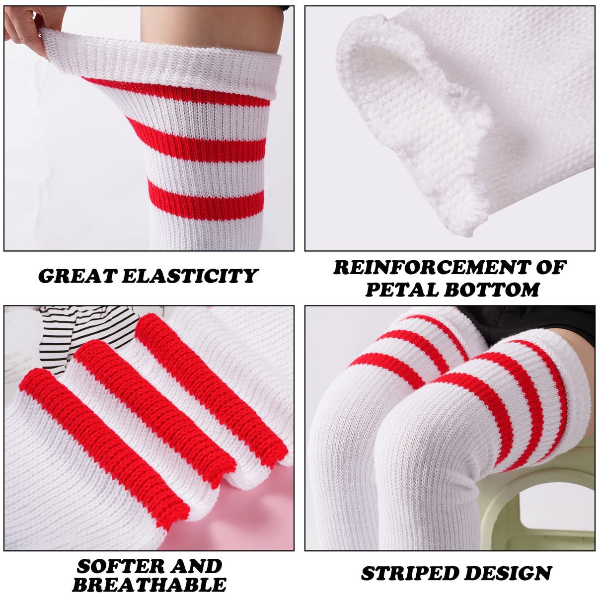 Plus Size Leg Warmers for Women White Red Moon Wood
