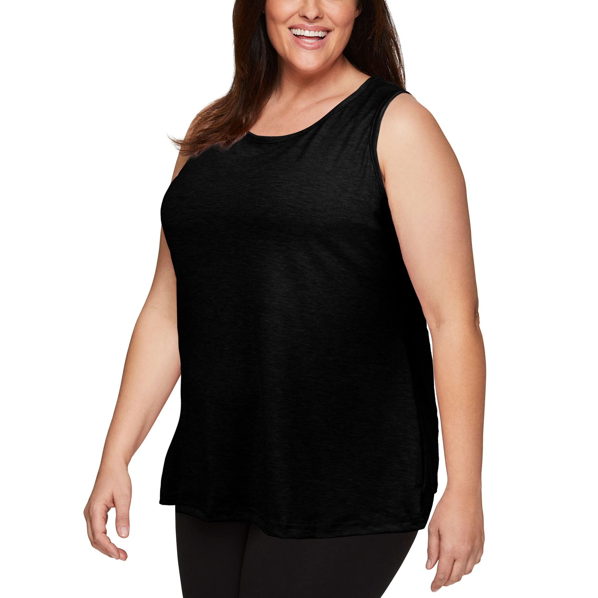 Plus Size Tank Tops for Women Summer Sleeveless T-Shirts Loose-Black - Moon Wood