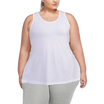Plus Size Tank Tops for Women Summer Sleeveless T-Shirts Loose-White