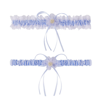 Hochzeitsstrumpfbänder in Übergröße mit Gummiband – Blau