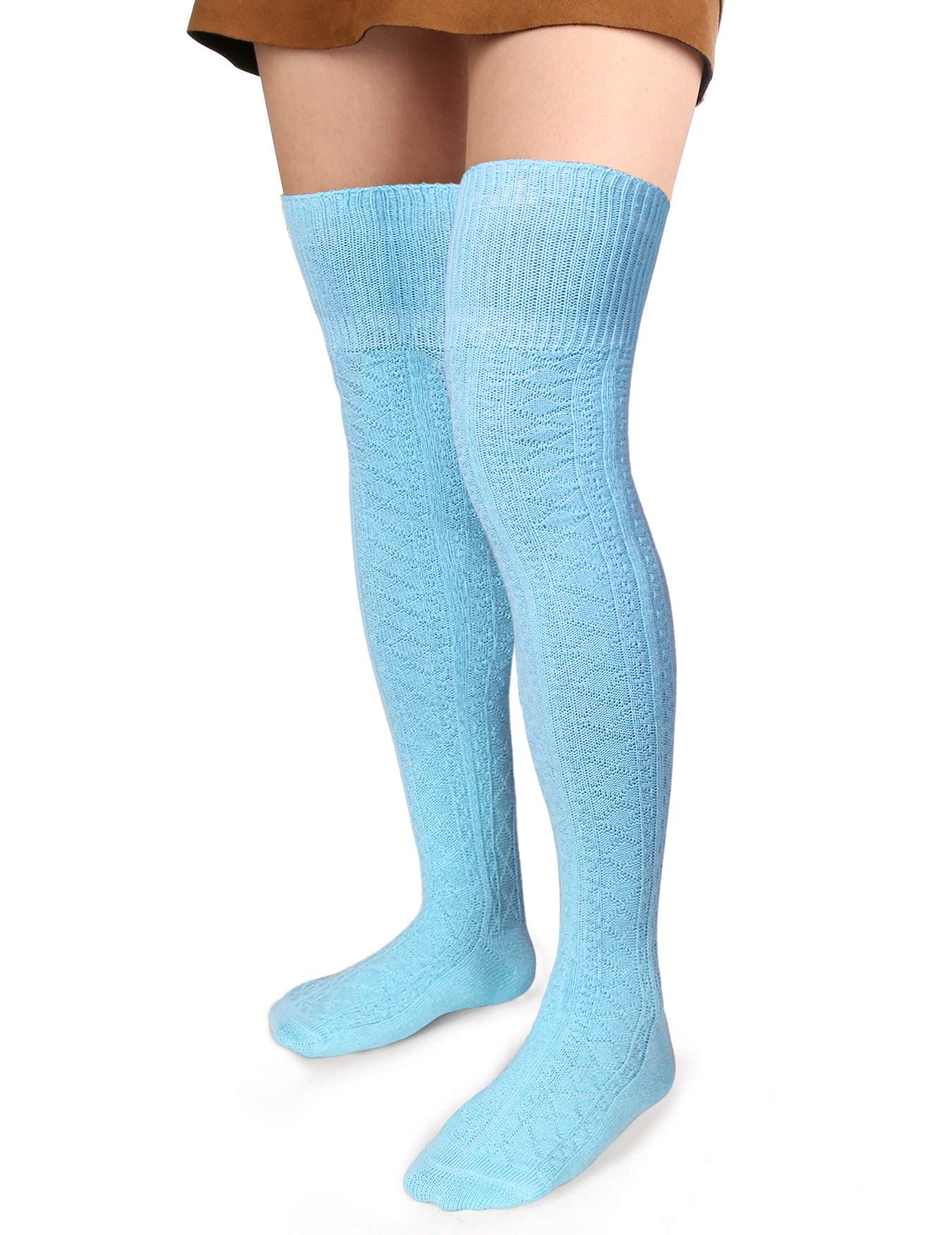 Thigh High Socks Boot Sock Women-Baby Blue丨Moon Wood