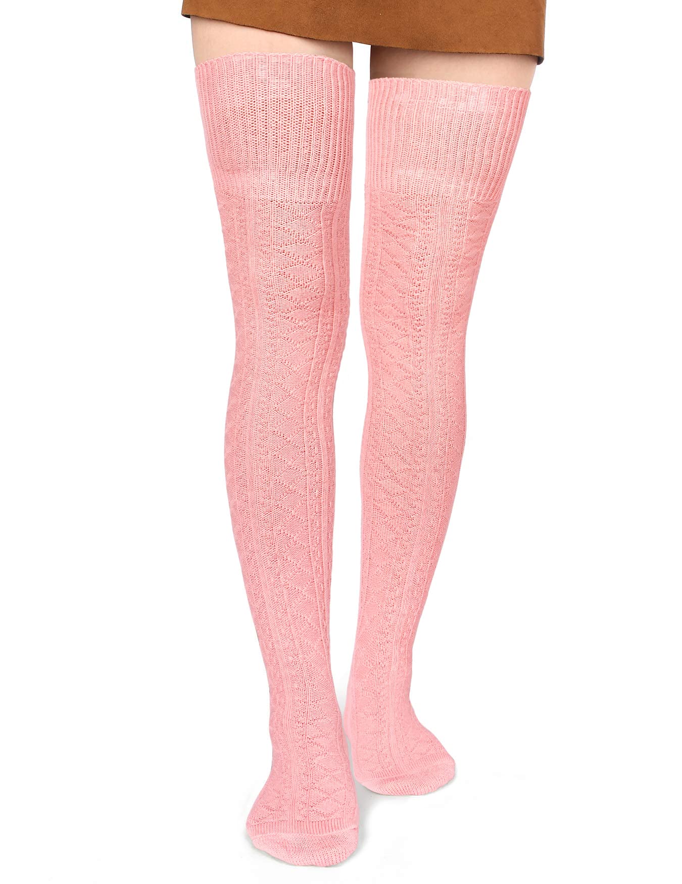 Thigh High Socks Boot Sock Women-Baby Pink - Moon Wood