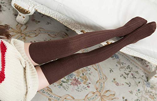 Thigh High Socks Boot Sock Women-Brown - Moon Wood