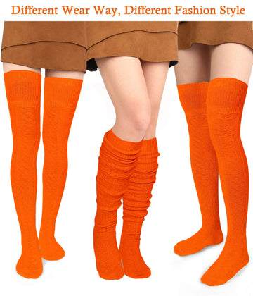 Thigh High Socks Boot Sock Women-Halloween Pumpkin - Moon Wood