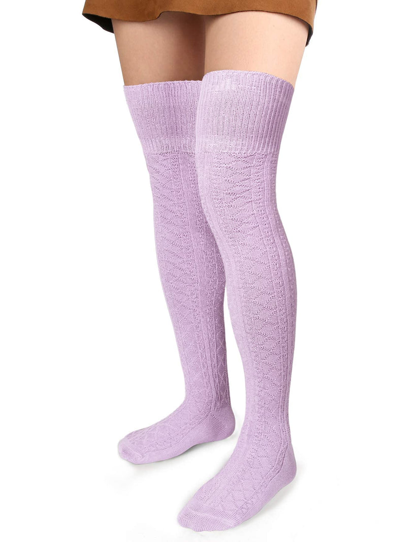 Thigh High Socks Boot Sock Women Lavender丨moon Wood