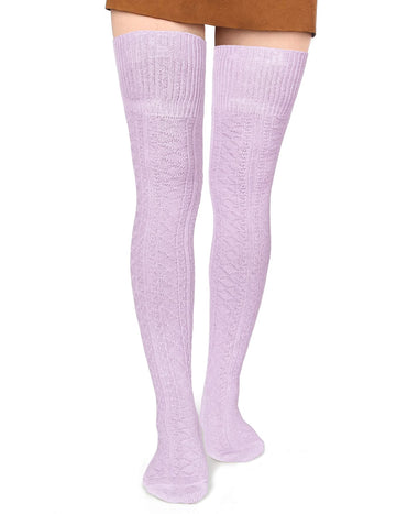 Thigh High Socks Boot Sock Women-Lavender