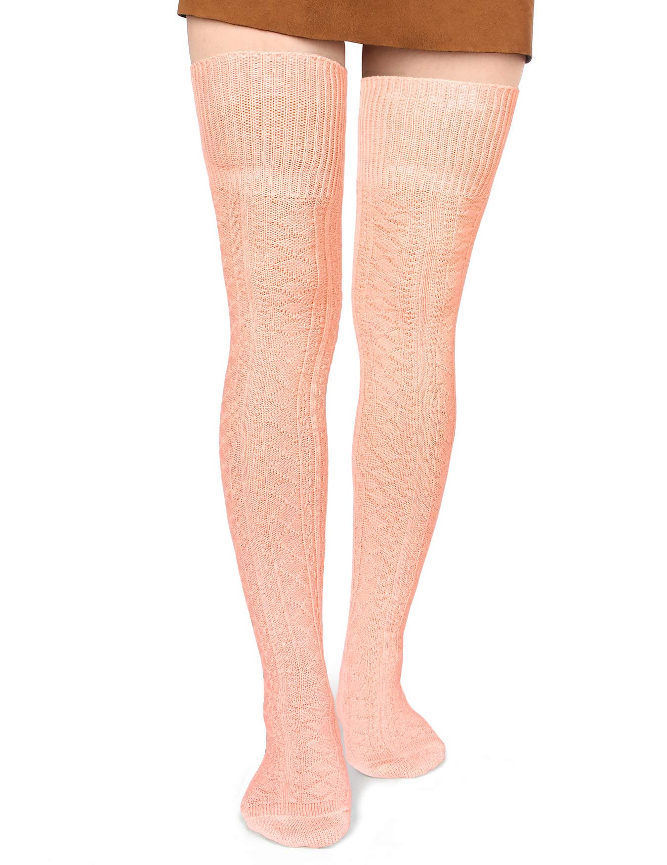 Thigh High Socks Boot Sock Women-Light Orange - Moon Wood