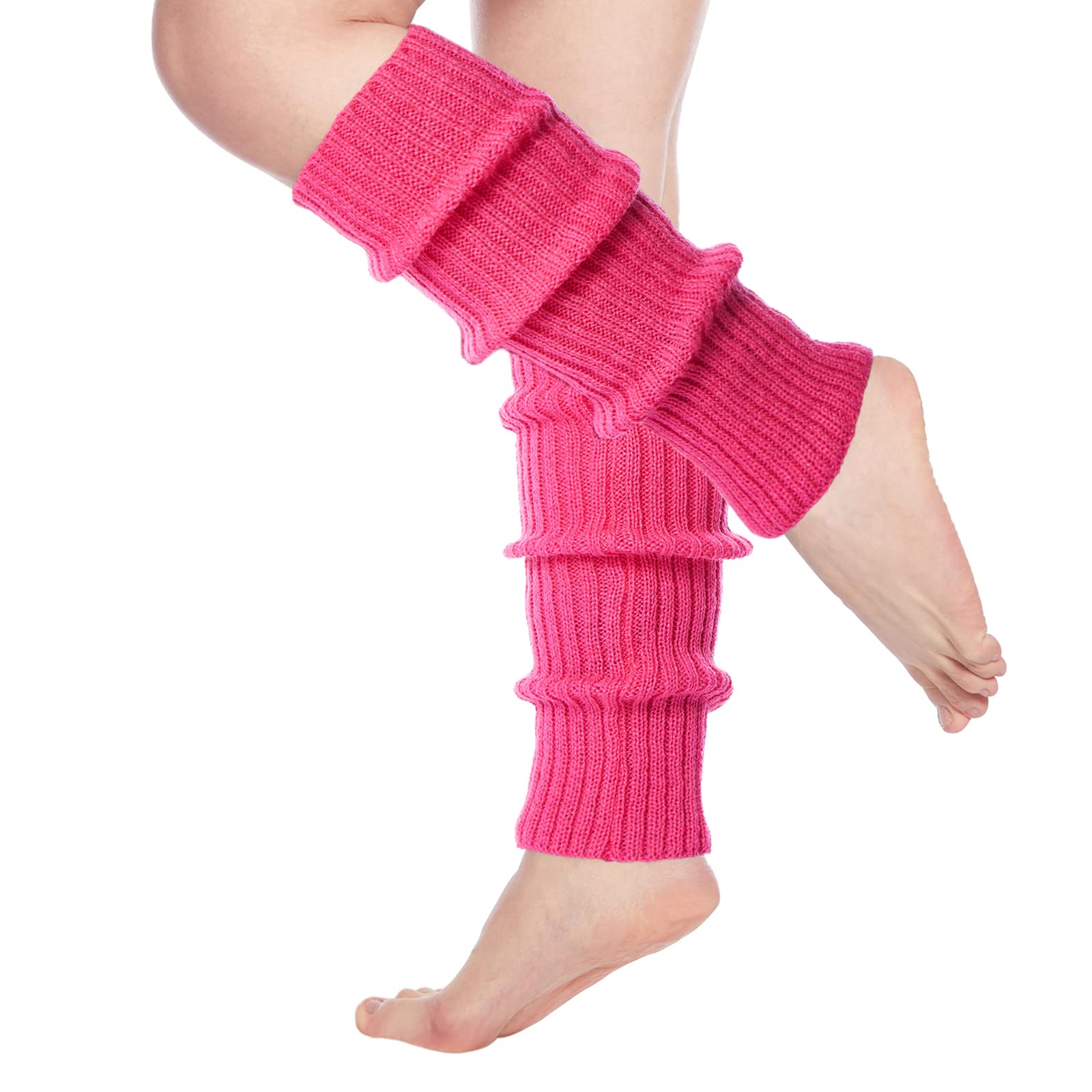 Womens Leg Warmers Neon Knitted for 80s Party Sports Yoga-Rose - Moon Wood