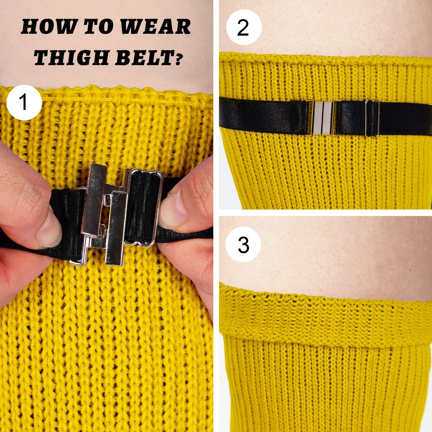 Womens Plus Size Thigh High SocksMustard Yellow丨Moon Wood