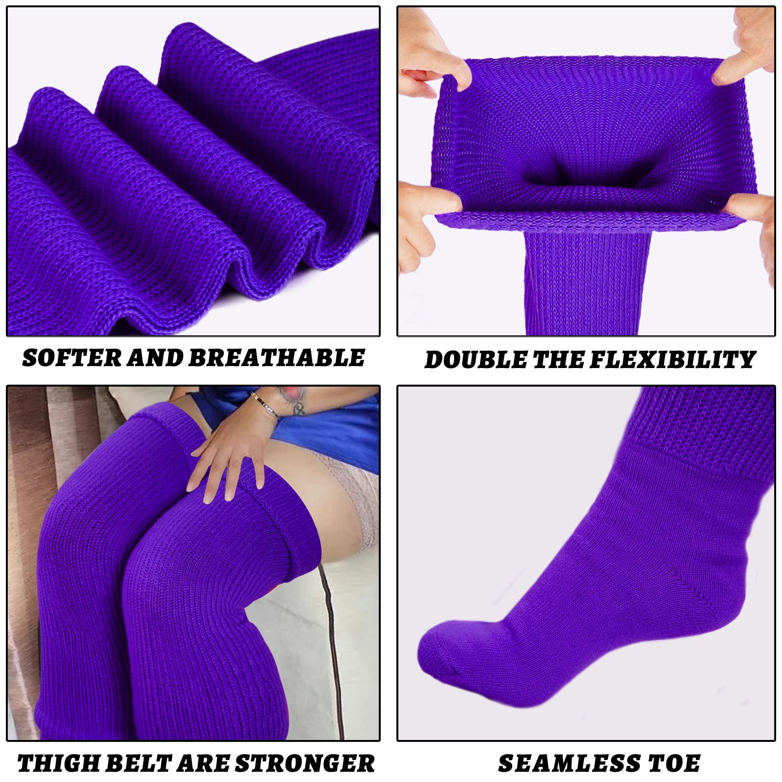 purple thigh highs plus size