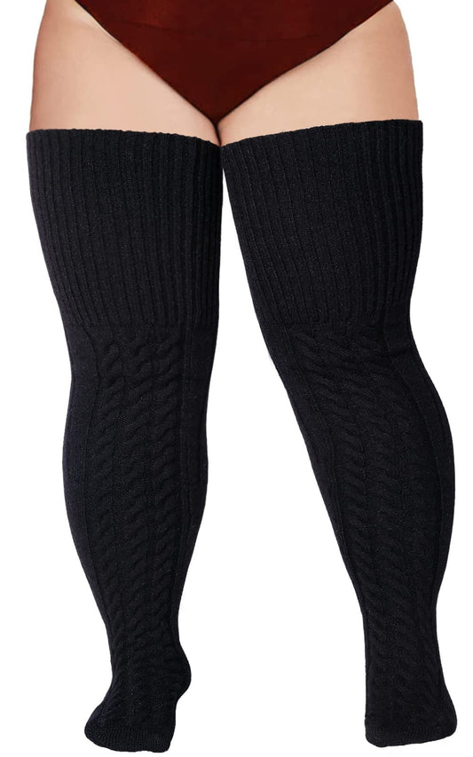 Wool Plus Size Thigh High Socks For Thick Thighs Moon Wood